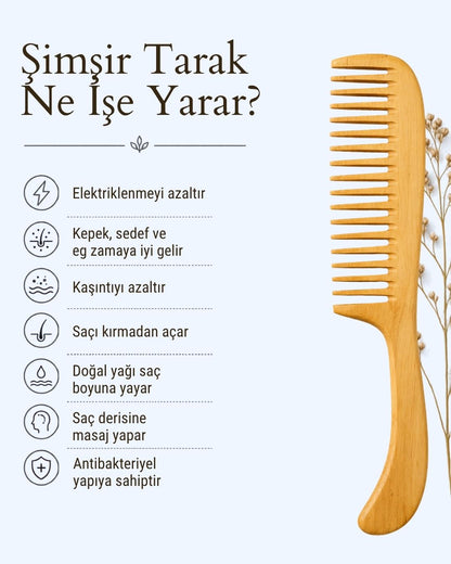 Kepek, Egzama, Sedef ve Saç Derisi Problemleri Azalt | Doğal Şimşir Tarak